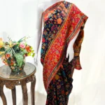 Royal Blue Modal Silk Kani Saree With Floral Design