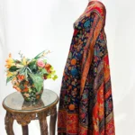 Royal Blue Modal Silk Kani Saree With Floral Design