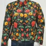 Black Floral Jaal Embroidered Bolero Jacket 2 close up