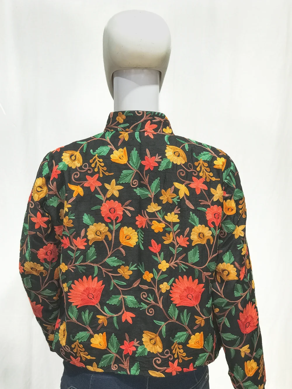 Black Floral Jaal Embroidered Bolero Jacket 2 Black Floral Jaal Embroidered Bolero Jacket 2