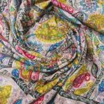 Pure Pashmina Multi Colour Shawl With Artistic Kalamkari And Hand Embroidery