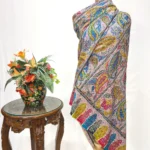 Pure Pashmina Multi Colour Shawl With Artistic Kalamkari And Hand Embroidery