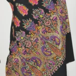 Black Pure Pashmina With Sozni And Tilla Shawl Hand Embroidery Fusion