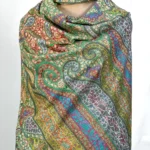 Sage Green Pure Pashmina Shawl With Sozni And Tilla Hand Embroidery