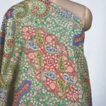 Sage Green Pure Pashmina Shawl With Sozni And Tilla Hand Embroidery
