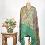 Sage Green Pure Pashmina Shawl With Sozni And Tilla Hand Embroidery