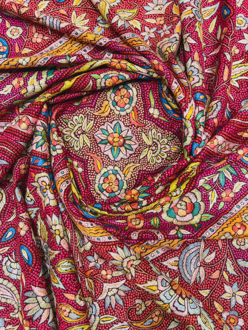 Pure Pashmina With Papier Mache Hand Embroidered Shawl