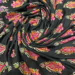 Black Pure Pashmina With Sozni And Tilla Shawl Hand Embroidery Fusion