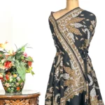 Black Pure Pashmina Sozni Shawl With Tilla Hand Embroidery
