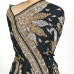 Black Pure Pashmina Sozni Shawl With Tilla Hand Embroidery