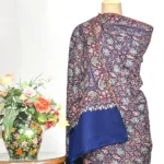 Navy Blue Pure Pashmina Shawl With Sozni Hand Embroidery