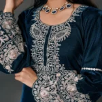 Kashmiri Velvet Kurta with Tilla Embroidery