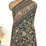 Black Pure Pashmina Shawl With Thread and Tilla Jaal Hand Embroidery