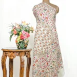 White Pure Pashmina Shawl With Tilla and Thread Jaal Hand Embroidery