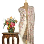White Pure Pashmina Shawl With Tilla and Thread Jaal Hand Embroidery