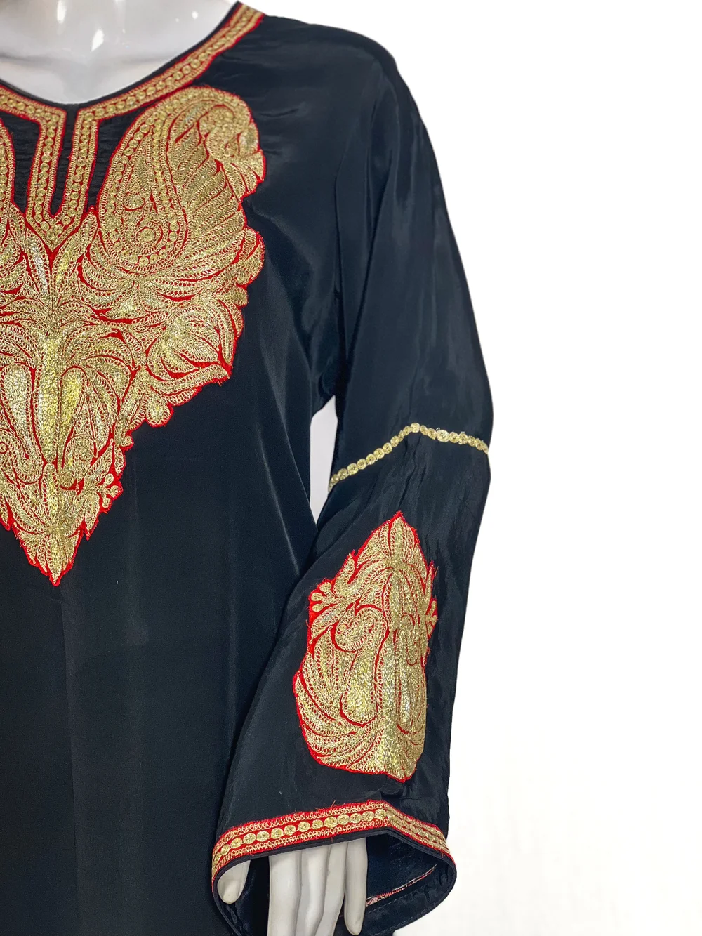 Natural Crepe Kurti with Tilla Machine Embroidery