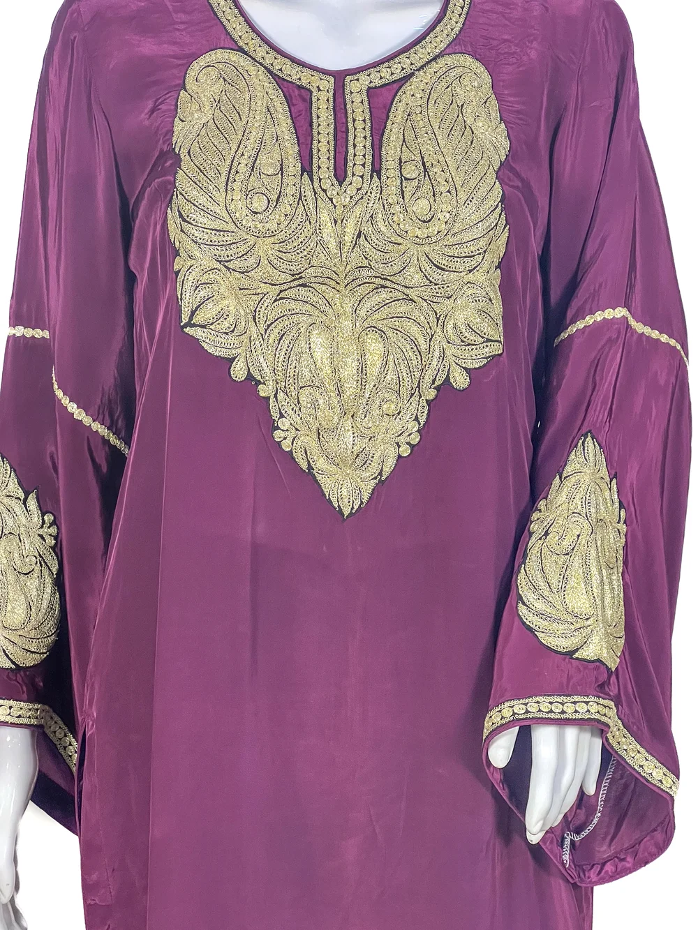Natural Crepe Kurti with Tilla Machine Embroidery