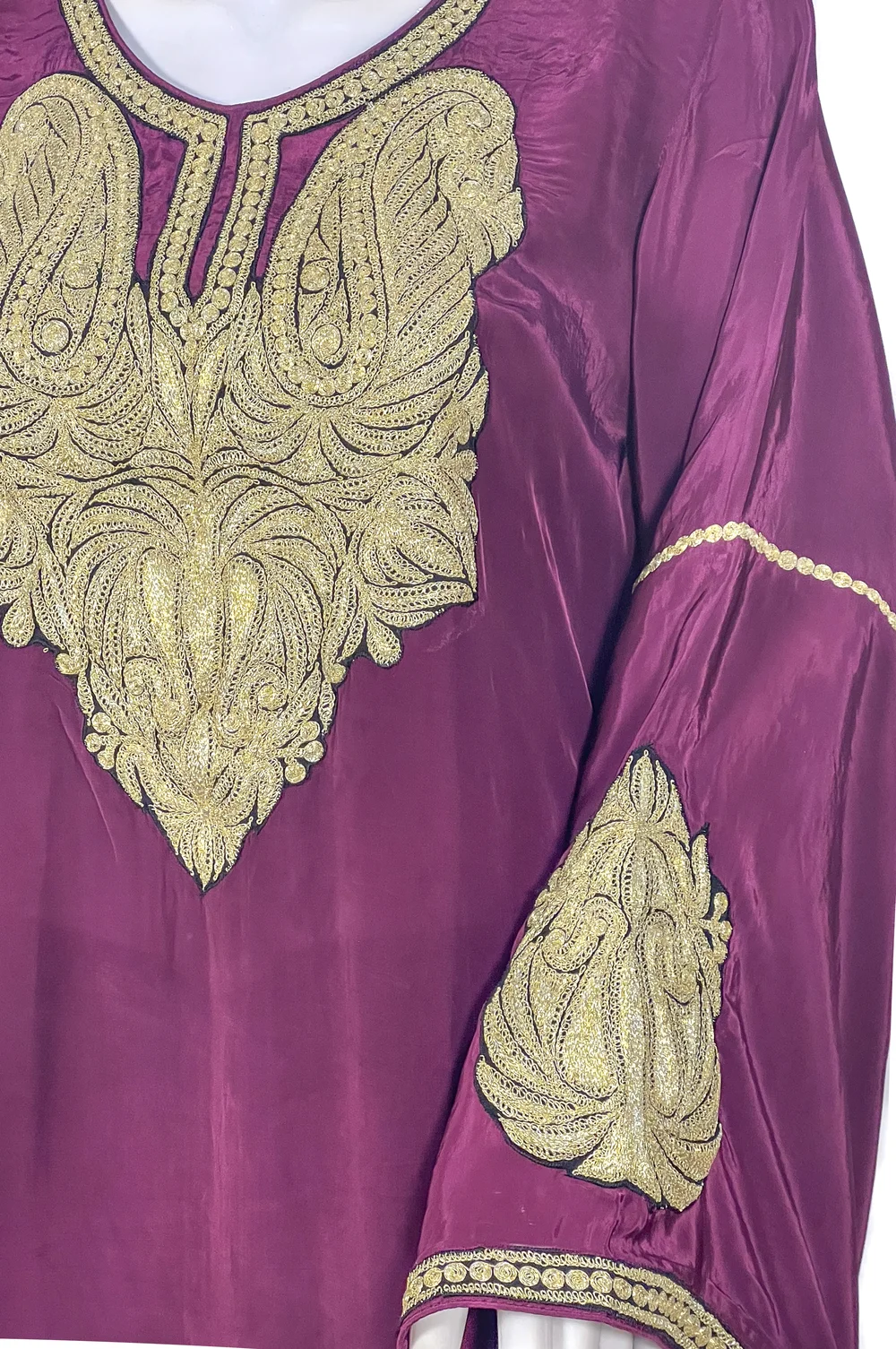 Natural Crepe Kurti with Tilla Machine Embroidery