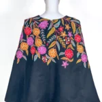 Black Shrug Jacket with Floral Embroidery