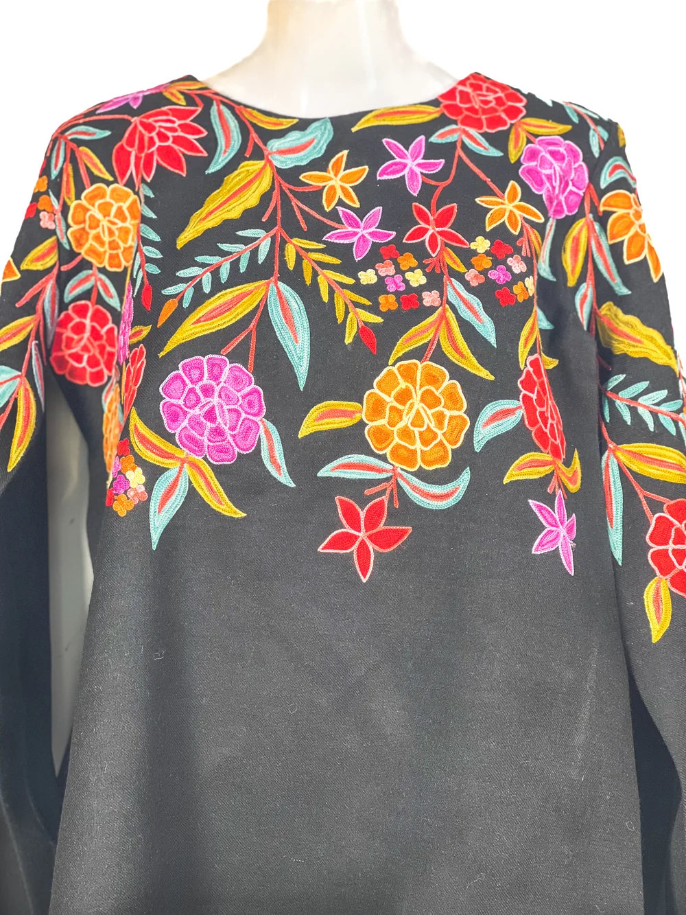 Black Shrug Jacket with Floral Embroidery Black Shrug Jacket with Floral Embroidery