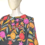 Black Shrug Jacket with Floral Embroidery