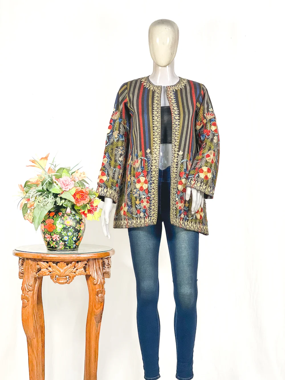 Pure Wool Shrug with Tilla and Aari Embroidery Pure Wool Shrug with Tilla and Aari Embroidery