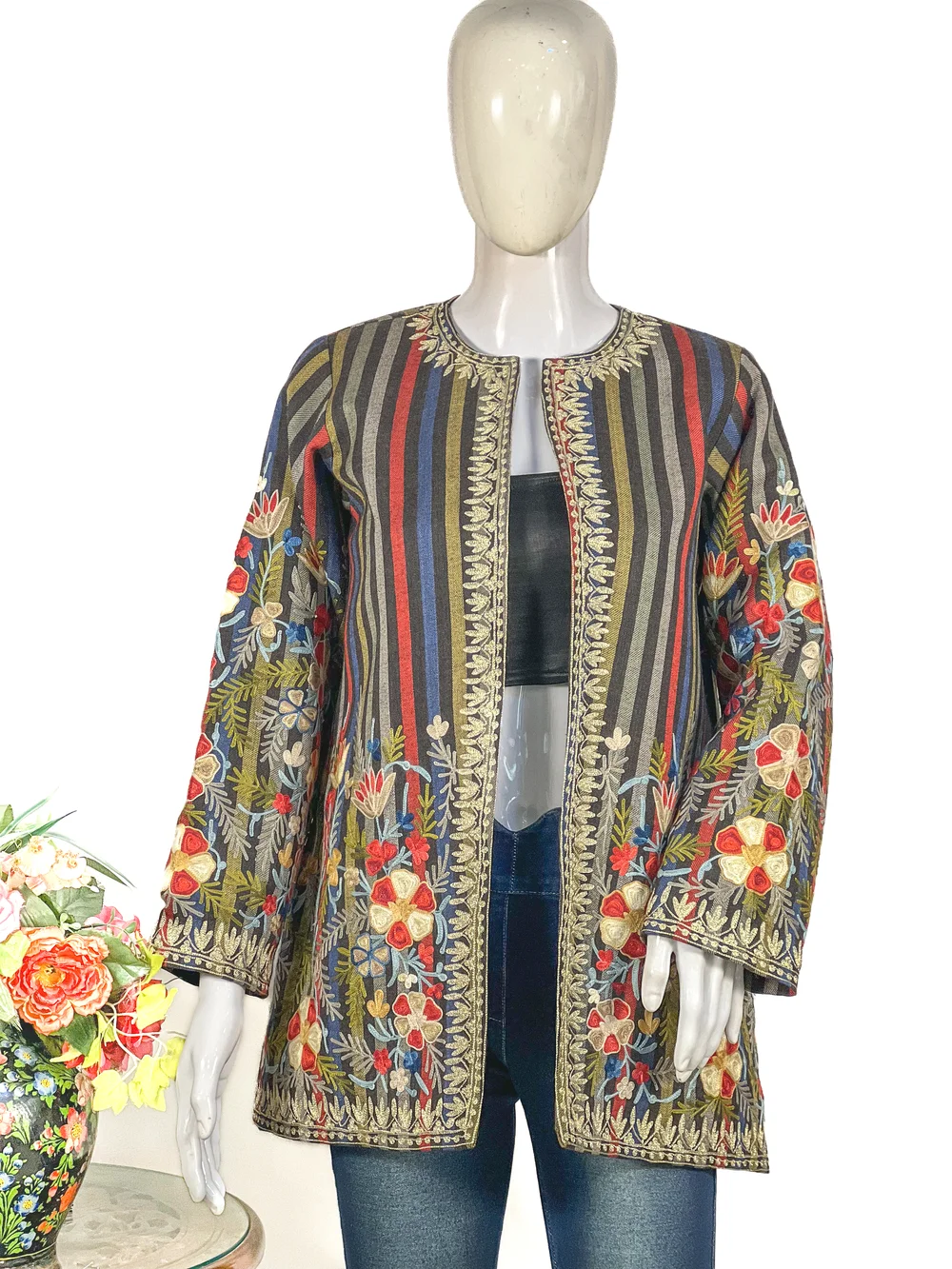 Pure Wool Shrug with Tilla and Aari Embroidery