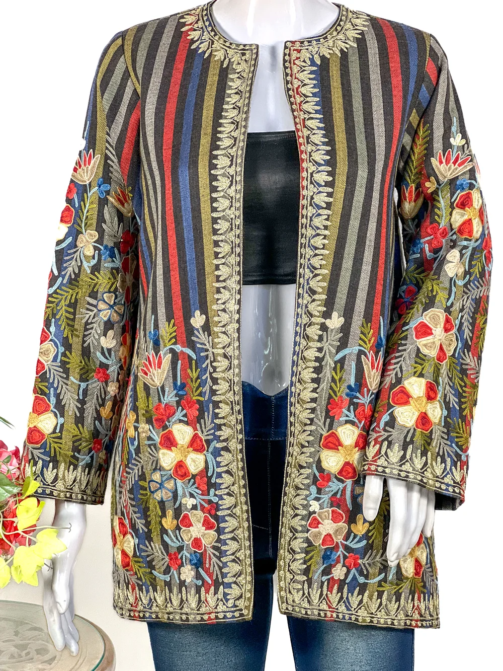 Pure Wool Shrug with Tilla and Aari Embroidery