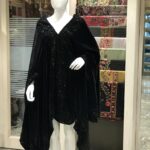 Velvet Cape Shawl With Hand Kardana Work