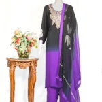 Black Purple Ombre Shalwar Suit with Tilla Work