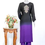 Black Purple Ombre Shalwar Suit with Tilla Work