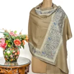 Pure Wool Stole with Zari and Thread Embroidery