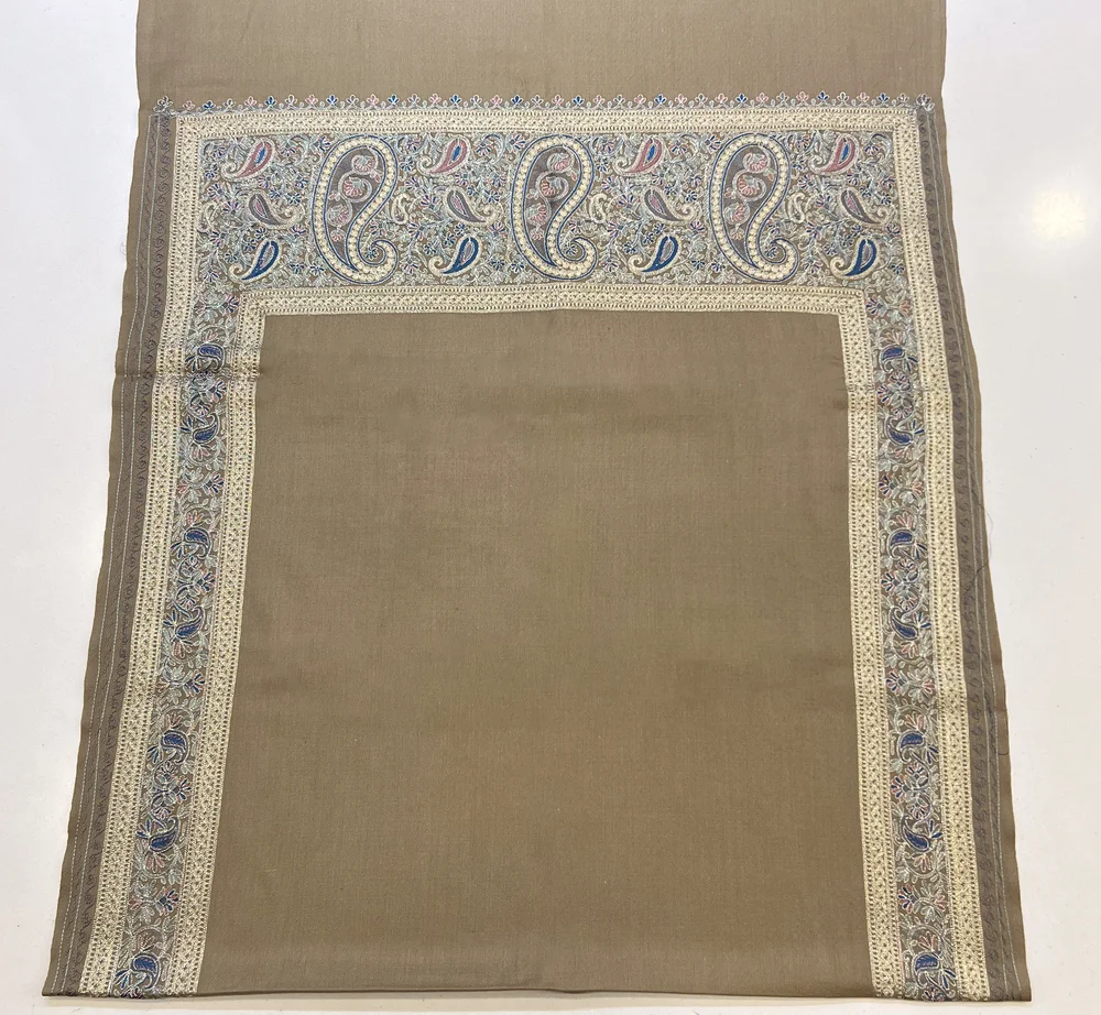 Pure Wool Stole with Zari and Thread Embroidery