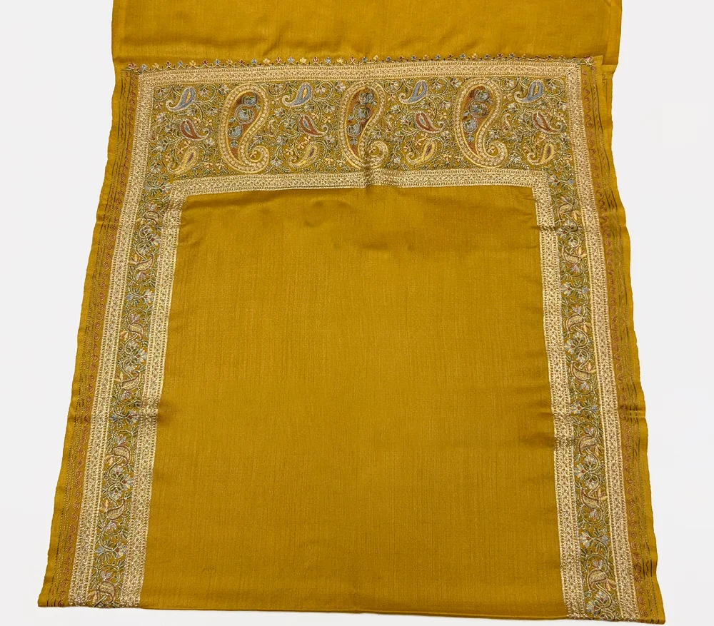 Pure Wool Stole with Zari and Thread Embroidery
