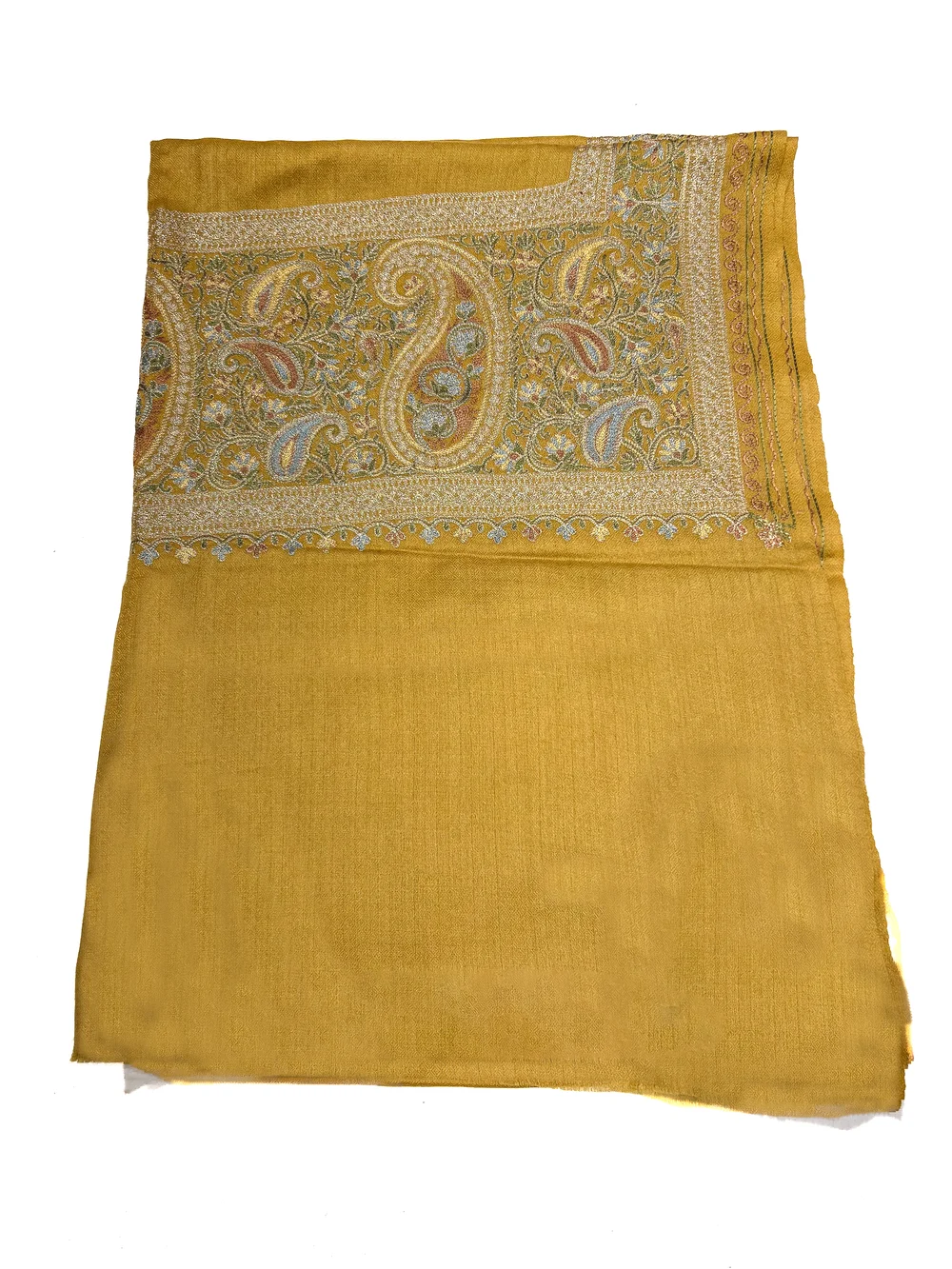 Pure Wool Stole with Zari and Thread Embroidery