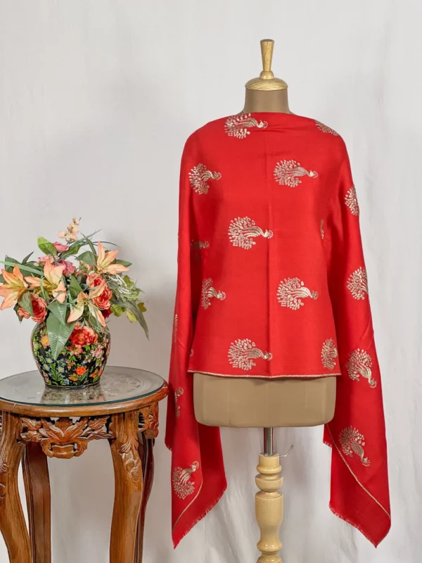 Pure Wool Stole with Tilla Embroidery