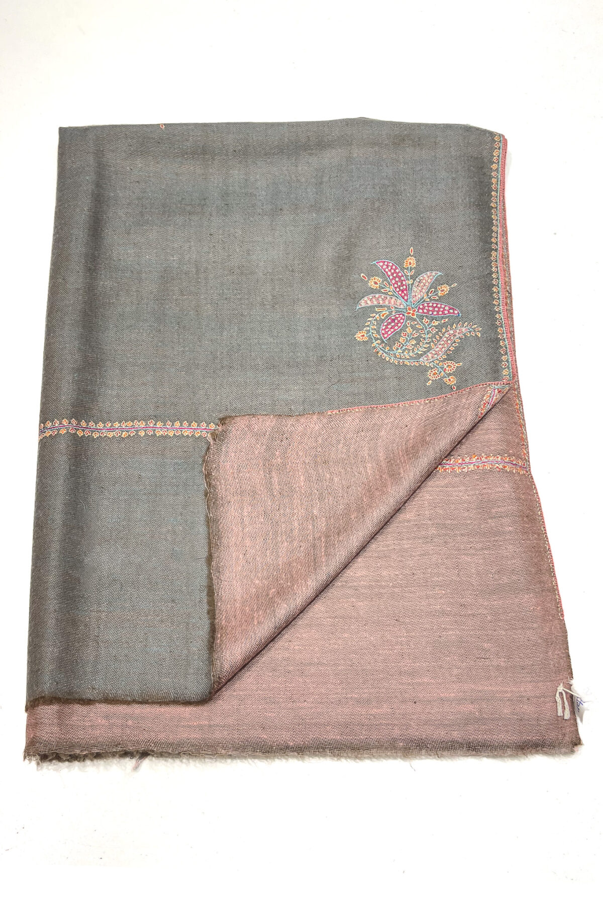 Reversible Pure Pashmina Sozni Hand Embroidered Shawl