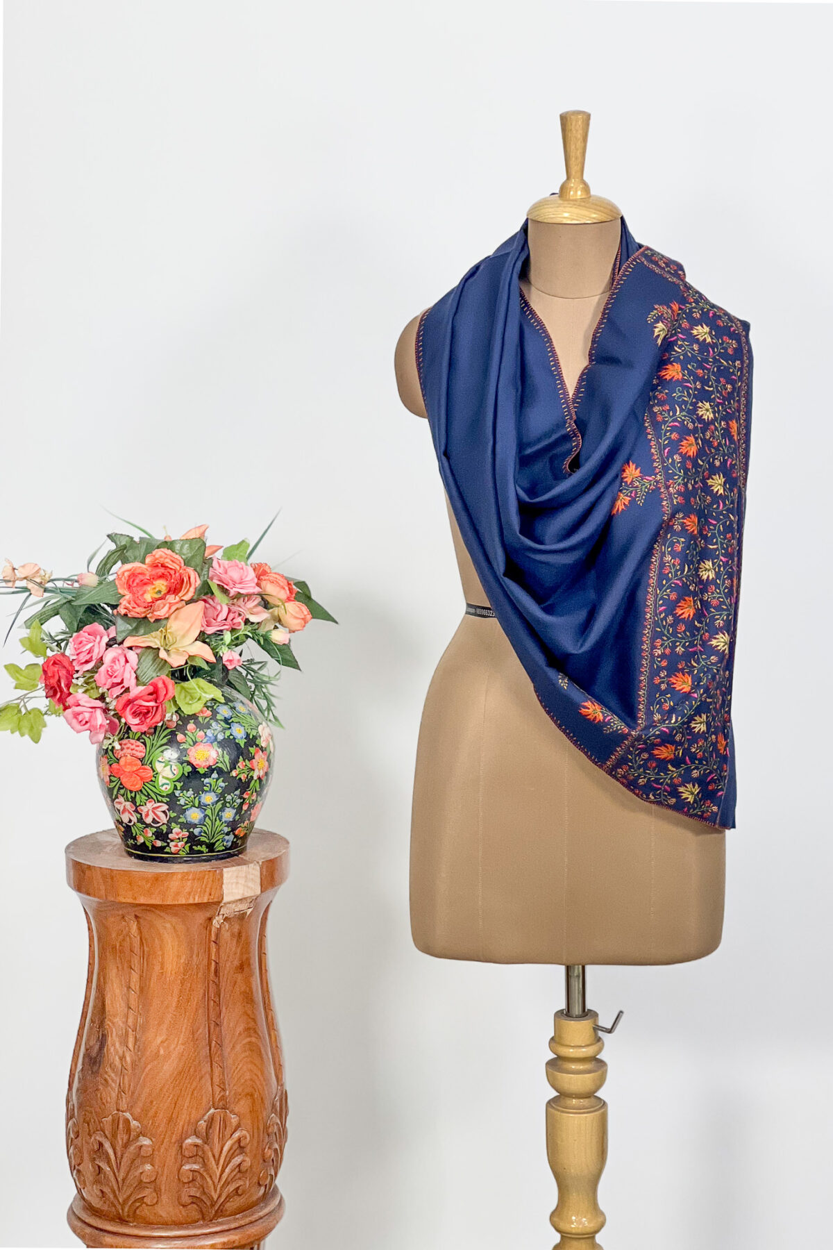 Pure Wool Stole with Sozni Hand Embroidery