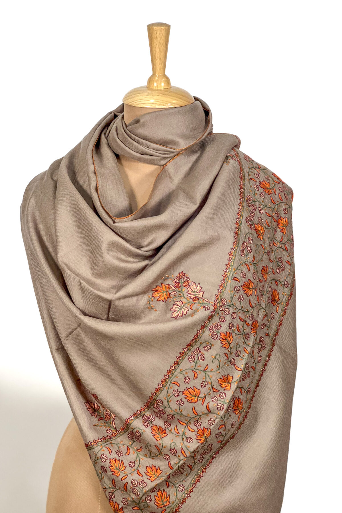 Pure Wool Stole with Sozni Hand Embroidery