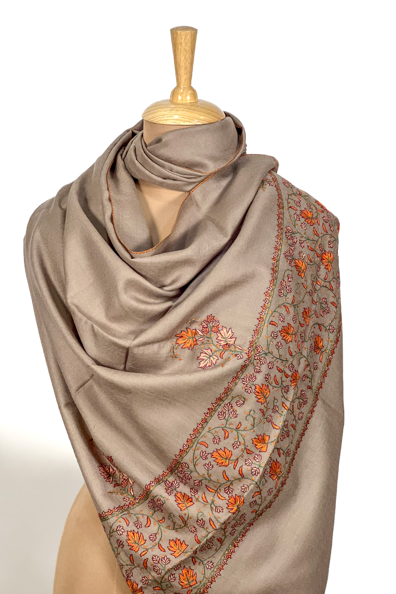 Pure Wool Stole with Sozni Hand Embroidery