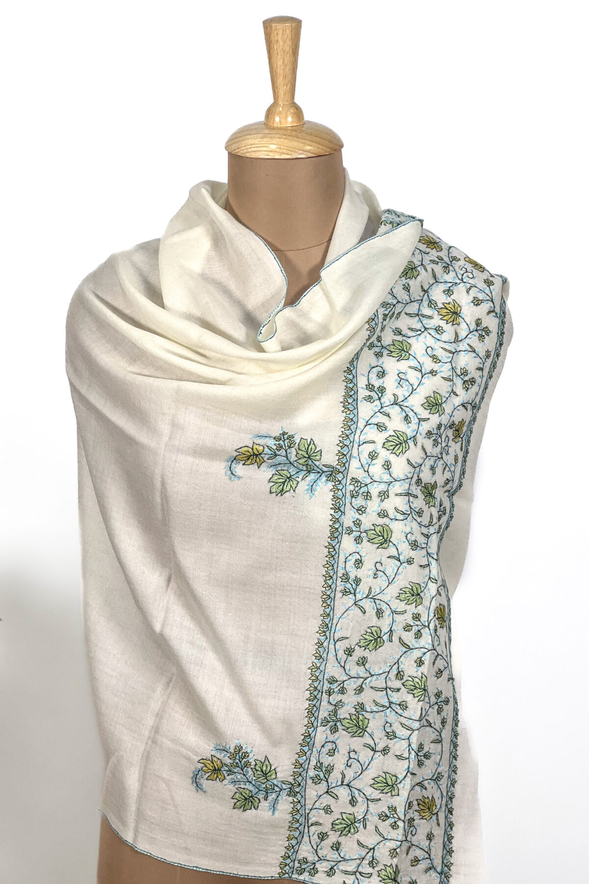 Pure Wool Stole with Sozni Hand Embroidery