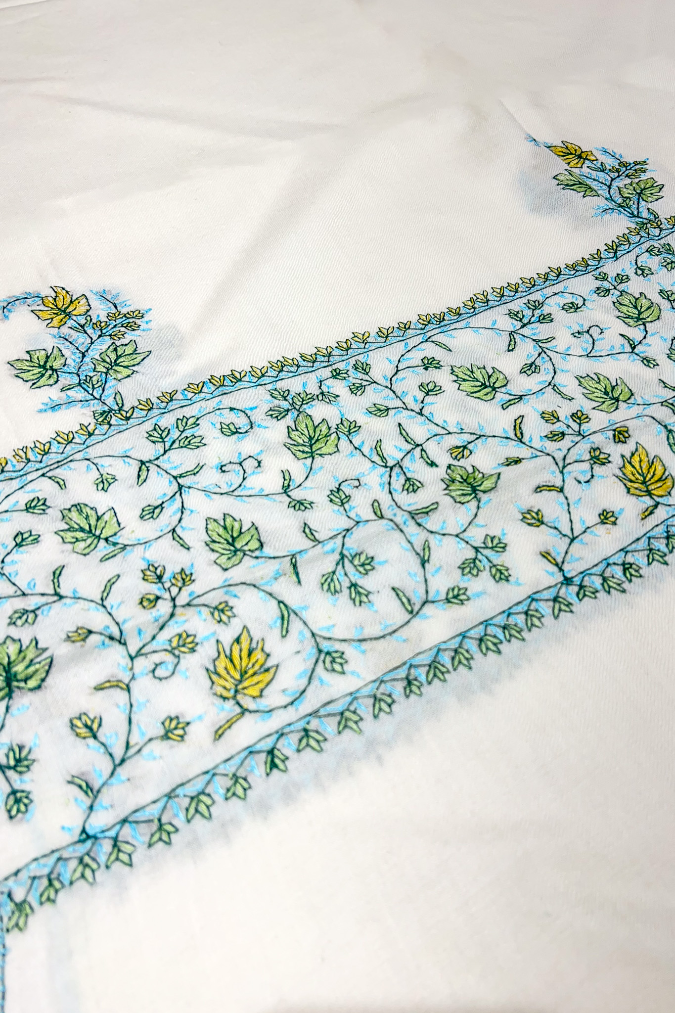 Pure Wool Stole with Sozni Hand Embroidery