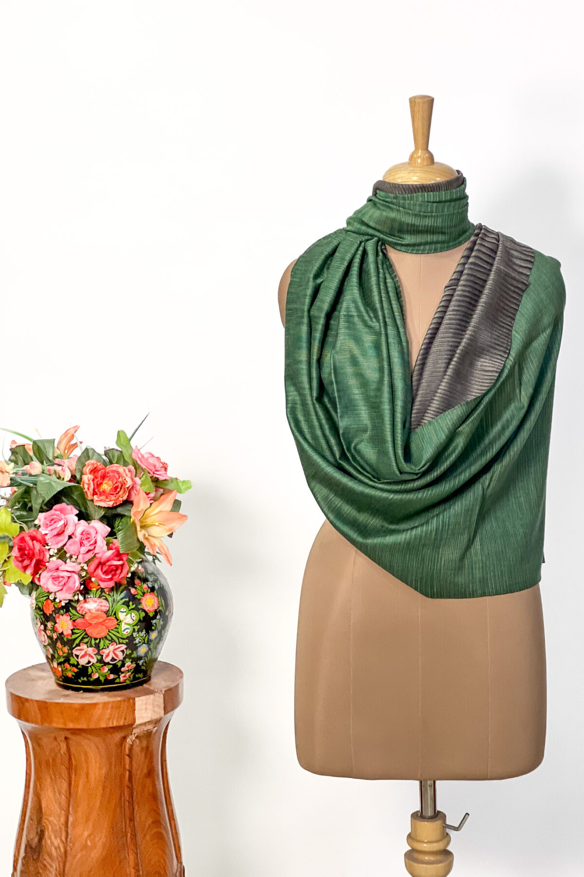 Green Pure Pashmina Space Dye Stole