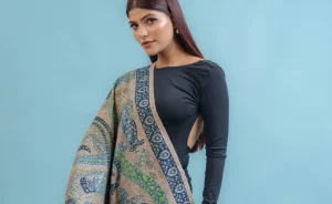 women wearing multicolour pure pashmina shawl