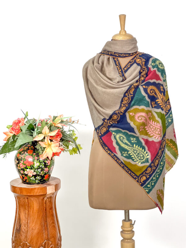 Multi-Colour Kalamkari Palla Hand Embroidery Stole