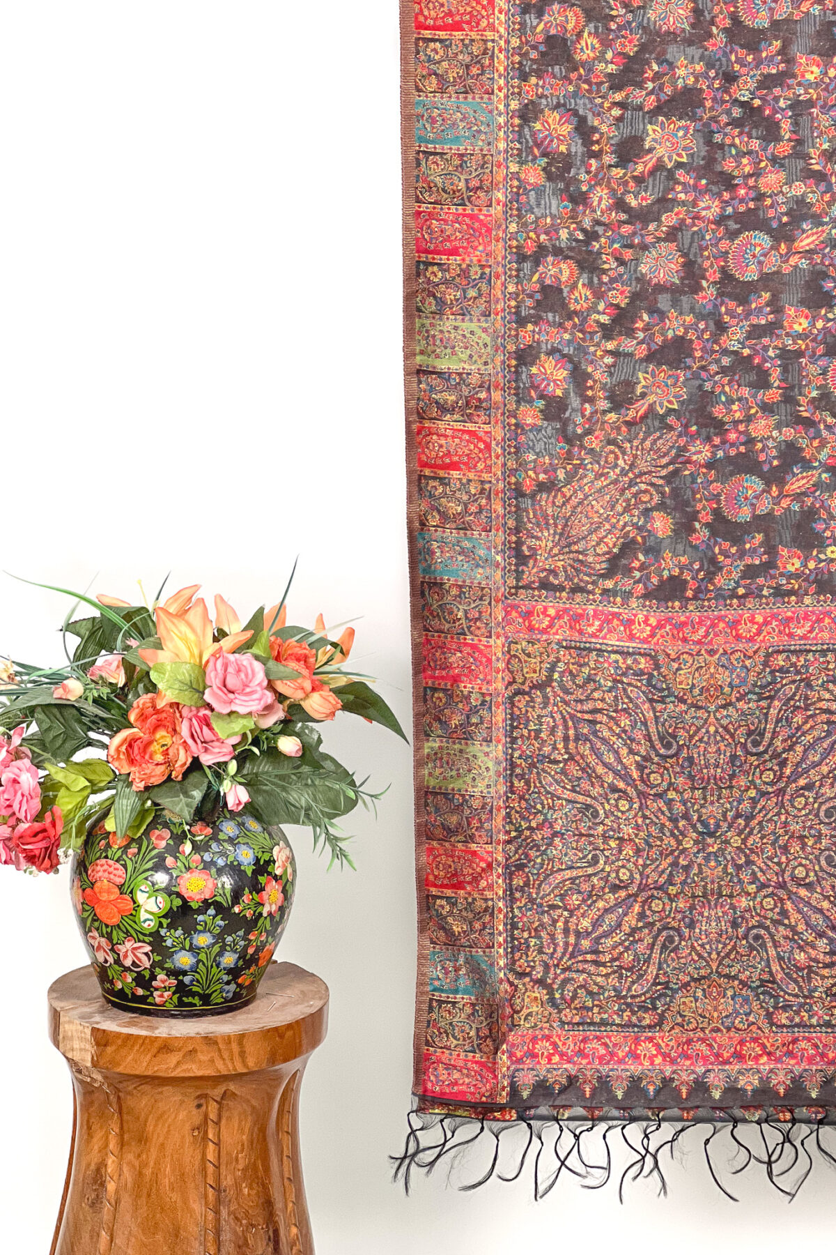 Black Modal Silk Women Kani Dupatta