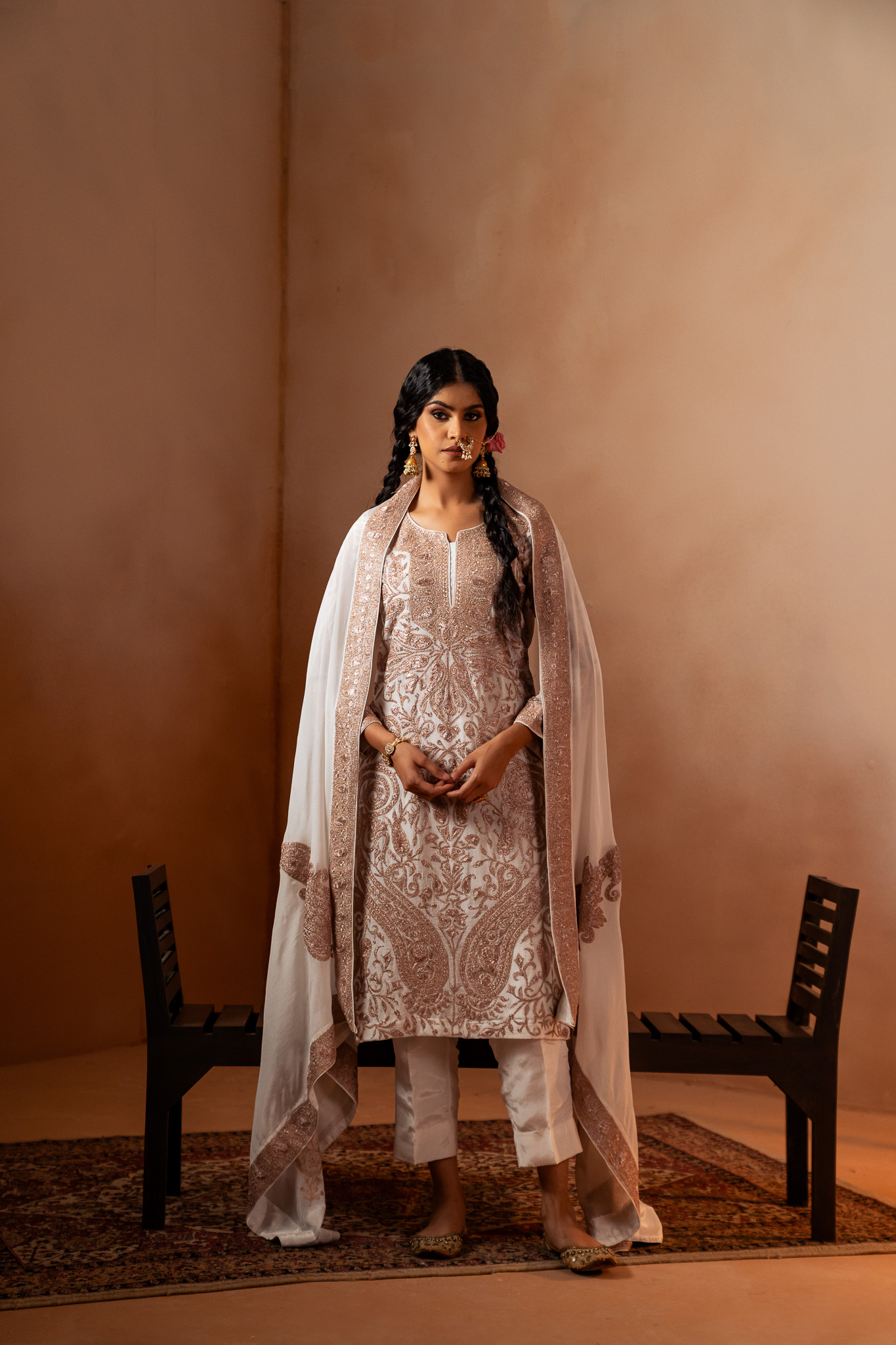 Rivaan: White Salwar Suit